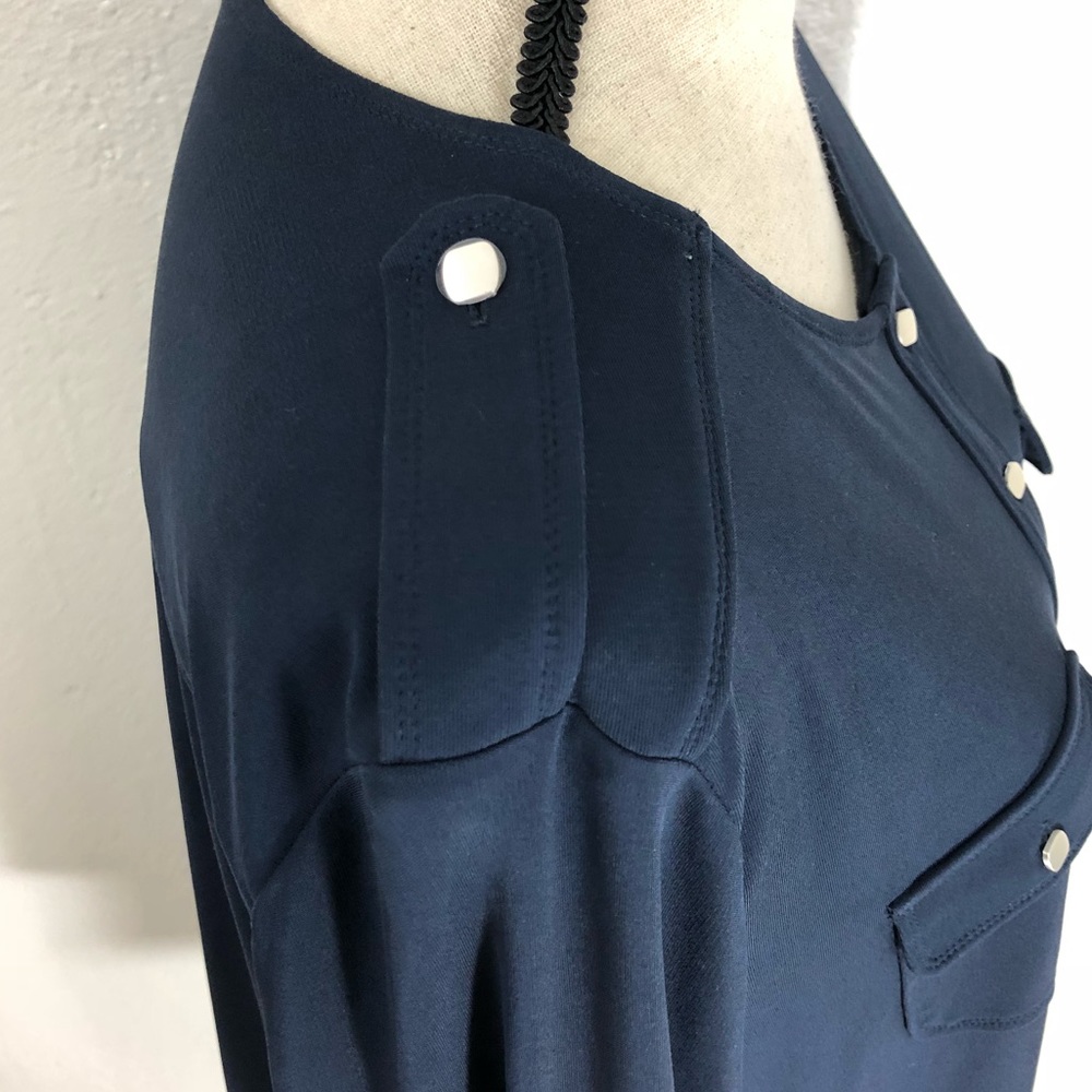 Worthington Blue Silk Button Up - Picture 3 of 6